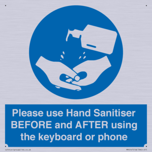 Please use Hand Sanitiser BEFORE and AFTER using the keyboard or phone